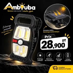 Lampe Solaire à Pince avec Détecteur de Mouvement