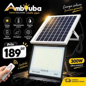 Projecteur Solaire LED 300W avec Télécommande